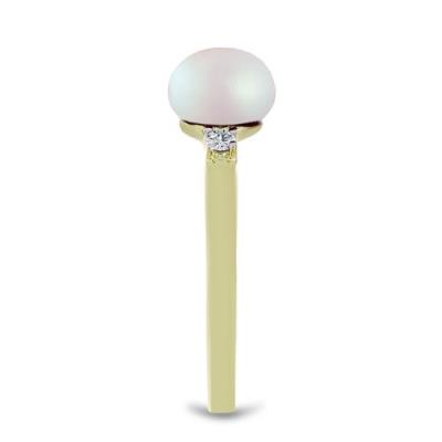 BUY GOLD PLATED FINISH NATURAL WHITE FRESHWATER PEARL GEMSTONE RING